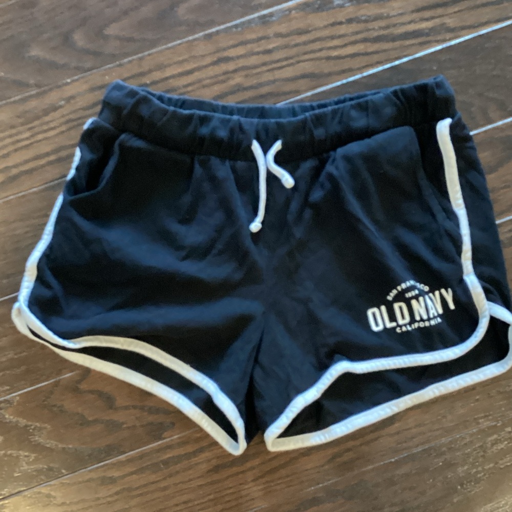 Old Navy Girls Black Athletic Shorts with White Trim